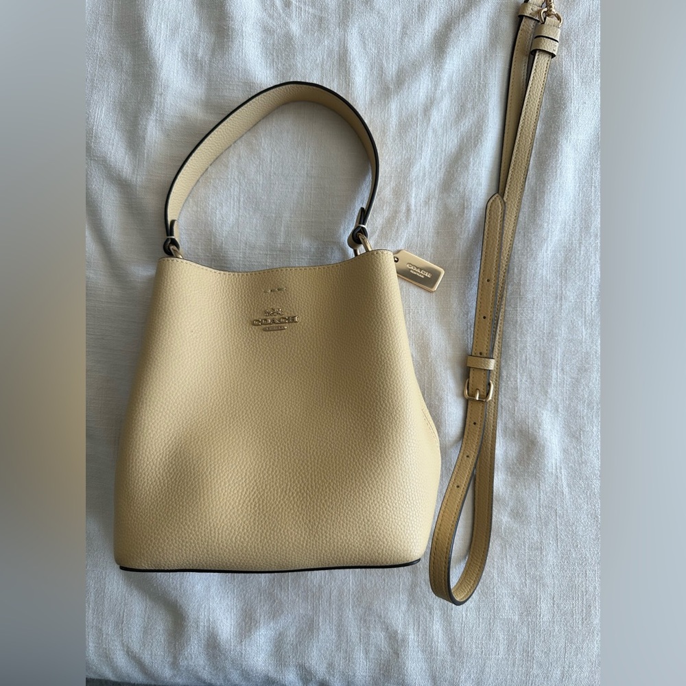 Canary yellow Coach two way bag